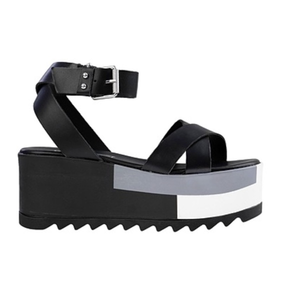 cult gaia Shoes - CULT 8 Yoox PLATFORM Genuine LEATHER ITALY style Comfort GRAPHIC DESIGN Black